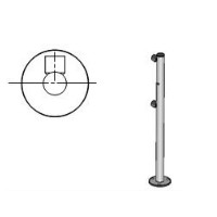 Стойка ограждения с отверстием под фиксатор 2 муфты L-образная, Oxgard Стойка ограждения с отверстием под фиксатор L-образная, 2 муфты слева (ВЗР 1996.09.52)
