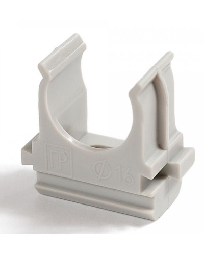 Крепёж-клипса для труб д16 безгалогенная (HF) атмосферостойкая серая (100шт/2000шт уп/кор) Промрукав (PR13.0344) в Комсомольске-на-Амуре Держатели, клипсы, скобы Pintop.ru