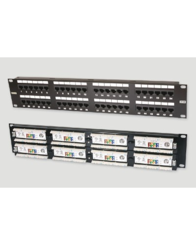 Патч-панель 19, 2U, 48xRJ45 категория 5е Eurolan (27B-U5-48BL) в Комсомольске-на-Амуре Патч панель Pintop.ru