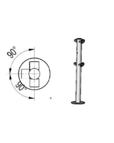 Стойкаограждения с отверстием под фиксаторi-образная, 4 муфты Oxgard Стойкаограждения с отверстием под фиксатор i-образная (ВЗР 1996.09.42) в Комсомольске-на-Амуре Ограждения Pintop.ru