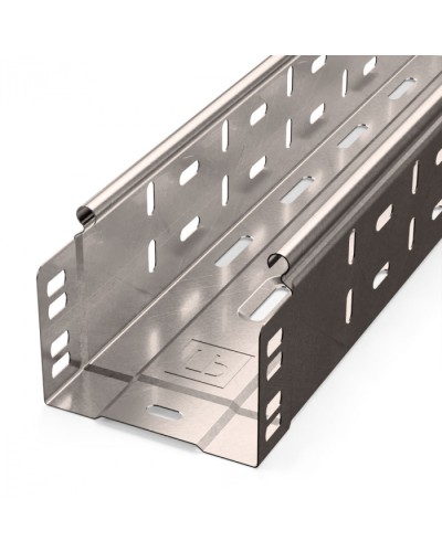 Лоток перфорированный Стандарт INOX (AISI 409) 100х80х3000 (0,7 мм) (6 м/уп) Промрукав (PR16.2412) в Комсомольске-на-Амуре Кабельные лотки Pintop.ru