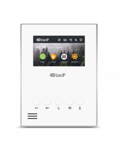 Видеодомофон BAS-IP AU-04LAF WHITE в Комсомольске-на-Амуре Абонентские IP устройства Pintop.ru