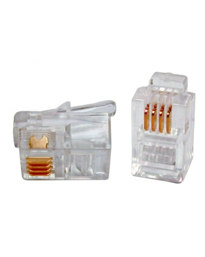 Коннектор телефонный для телефонных трубок Cabeus 4P4C в Комсомольске-на-Амуре Коннекторы и разъемы Pintop.ru