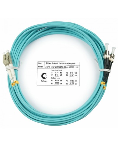 Шнур оптический duplex LC-ST 50/125 MM OM3 20 м LSZH Cabeus FOP-50-LC-ST-20M в Комсомольске-на-Амуре Патч-корды и пигтейлы Pintop.ru