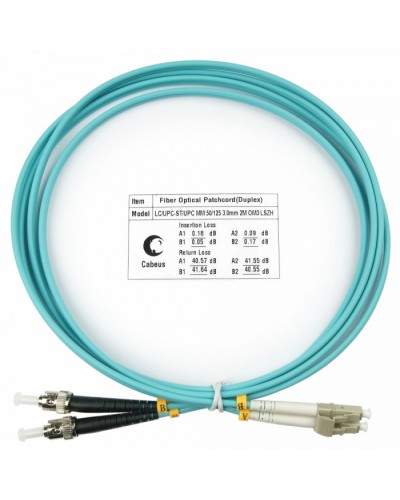 Шнур оптический duplex LC-ST 50/125 MM OM3 2 м LSZH Cabeus FOP-50-LC-ST-2M в Комсомольске-на-Амуре Патч-корды оптические Pintop.ru