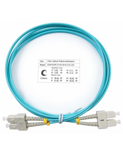 Шнур оптический duplex SC-SC 50/125 mm OM3 1,5м LSZH Cabeus FOP-50-SC-SC-1,5m в Комсомольске-на-Амуре Патч-корды и пигтейлы Pintop.ru