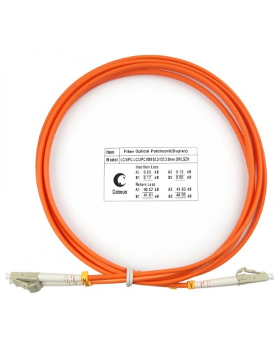 Шнур оптический duplex LC-LC 62,5/125 mm 2м LSZH Cabeus FOP-62-LC-LC-2m в Комсомольске-на-Амуре Патч-корды оптические Pintop.ru
