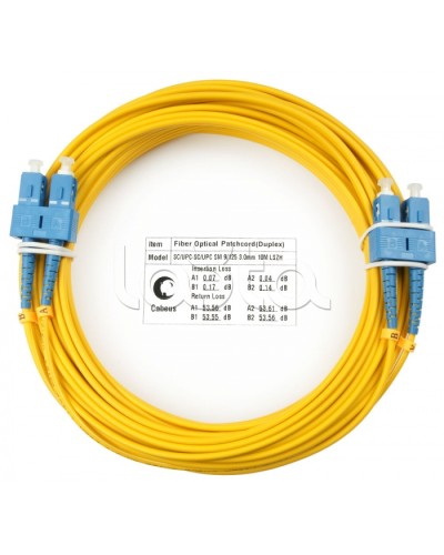 Шнур оптический duplex SC-SC 9/125 SM 25 м LSZH Cabeus FOP(d)-9-SC-SC-25M в Комсомольске-на-Амуре Патч-корды оптические Pintop.ru