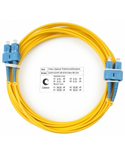 Шнур оптический duplex SC-SC 9/125 sm 5м LSZH Cabeus FOP(d)-9-SC-SC-5m в Комсомольске-на-Амуре Патч-корды оптические Pintop.ru
