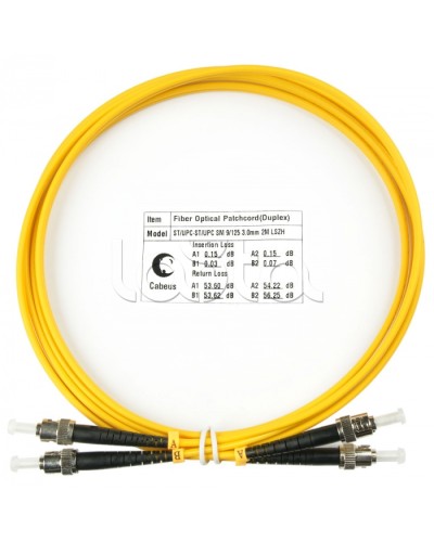 Шнур оптический duplex ST-ST 9/125 sm 2м LSZH Cabeus FOP(d)-9-ST-ST-2m в Комсомольске-на-Амуре Патч-корды оптические Pintop.ru