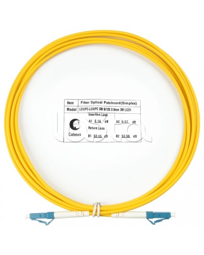 Шнур оптический simplex LC-LC 9/125 SM 3 м LSZH Cabeus FOP(s)-9-LC-LC-3M в Комсомольске-на-Амуре Патч-корды оптические Pintop.ru