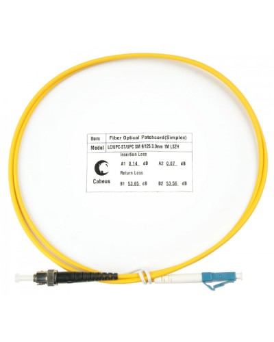 Шнур оптический simplex LC-ST 9/125 sm 1м LSZH Cabeus FOP(s)-9-LC-ST-1m в Комсомольске-на-Амуре Патч-корды оптические Pintop.ru