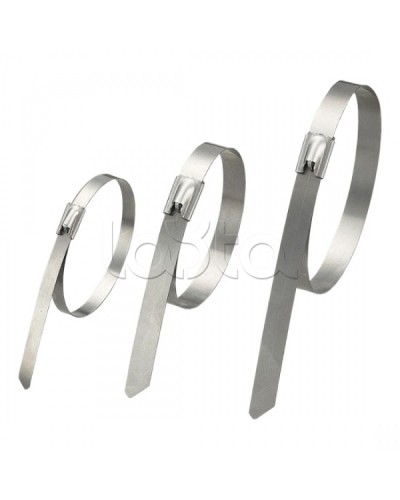 Стяжка неразъемная стальная, коррозионно-стойкая (нержавеющая сталь 304L), 200x4.6x0.3мм, (100 шт) в Комсомольске-на-Амуре Стяжки-хомуты Pintop.ru