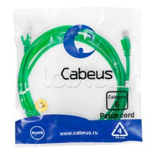 Патч-корд UTP, категория 6, 3 м, неэкранированный, зеленый Cabeus PC-UTP-RJ45-Cat.6-3m-GN