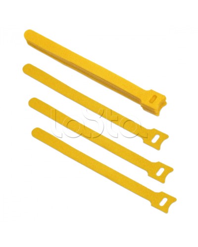 Хомут для кабеля, липучка с мягкой застежкой, 180x14 мм, желтый (10 шт.) Cabeus CLAMP-180-YL в Комсомольске-на-Амуре Стяжки-хомуты Pintop.ru