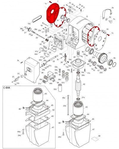 Правая крышка редуктора C-BX Came 119RICX026 в Комсомольске-на-Амуре Запчасти для шлагбаумов и автоматики Pintop.ru
