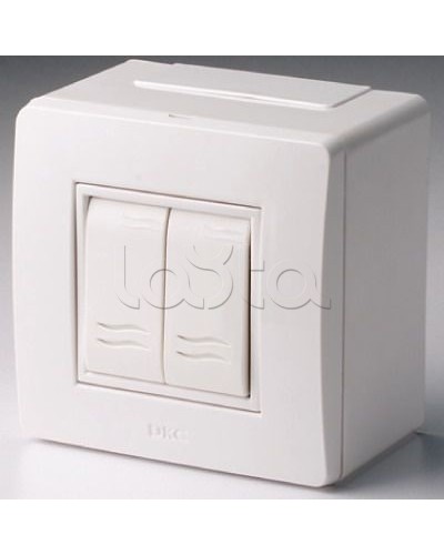 Коробка в сборе с 2-клавишным выключателем, коричневая DKC 10001B в Комсомольске-на-Амуре Распределительные коробки Pintop.ru