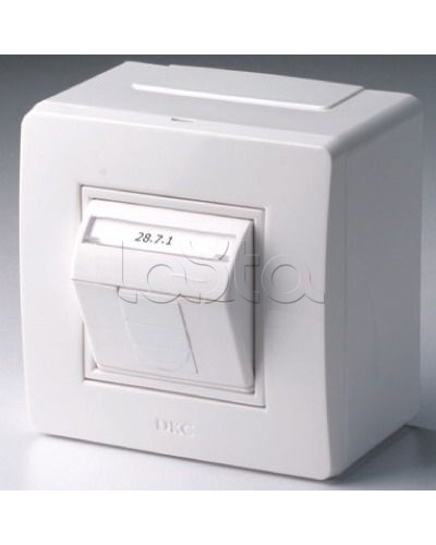 Коробка в сборе с 1 розеткой RJ45, кат.5е телефон / компьютер, коричневая розница DKC 10665B в Комсомольске-на-Амуре Распределительные коробки Pintop.ru