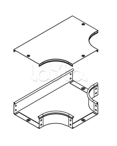 Крышка на ответвитель DPT Т-образный горизонтальный осн.600 DKC 38048 в Комсомольске-на-Амуре Аксессуары для лотков Pintop.ru