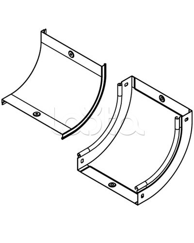 Крышка CS 90 на угол вертикальный внутр. 90° осн. 100 DKC 38202 в Комсомольске-на-Амуре Аксессуары для лотков Pintop.ru