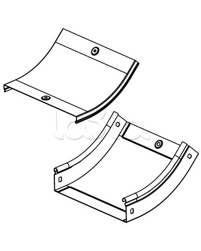 Крышка CS 45 на угол вертикальный внутр. 45° осн. 200 DKC 38224 в Комсомольске-на-Амуре Аксессуары для лотков Pintop.ru