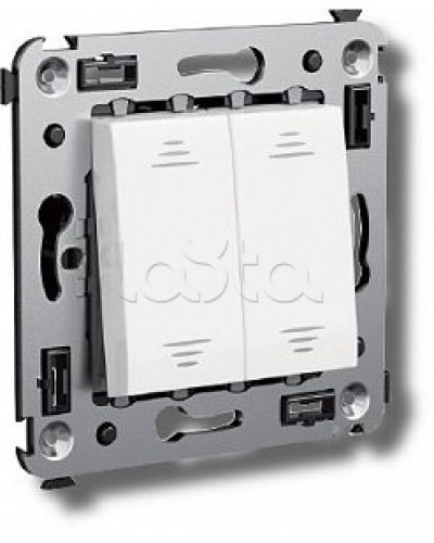 Выключатель двухклавишный в стену, Avanti, Ванильная дымка DKC 4405104 в Комсомольске-на-Амуре Аксессуары для стоек и шкафов Pintop.ru