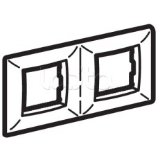 Рамка двухместная, белый RAL 9010, 4М, BRAVA DKC (75012W)