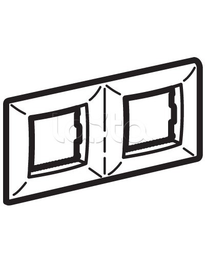 Рамка двухместная, белый RAL 9010, 4М, BRAVA DKC (75012W) в Комсомольске-на-Амуре Аксессуары для кабель-канала Pintop.ru