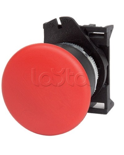 Кнопка грибовидная, прозрачная с фиксацией, красная д. 40 DKC ABHL1M4N в Комсомольске-на-Амуре Аксессуары для стоек и шкафов Pintop.ru