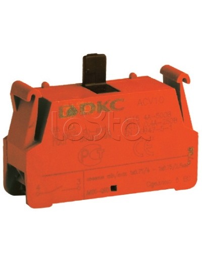 Блок контактный с клеммным безвинтовым зажимом, нормально-открытый DKC ACV10 в Комсомольске-на-Амуре Клеммные колодки Pintop.ru