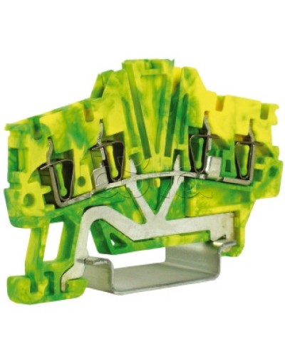 Зажим для заземления, 2 ввод/2 вывода, 1,5 кв.мм желто-зеленый DKC ZHT420 в Комсомольске-на-Амуре Держатели, клипсы, скобы Pintop.ru