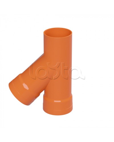 Тройник для двустенных труб одного диаметра ф110мм, 45°, полипропилен DKC 019110 в Комсомольске-на-Амуре Повороты, муфты, тройники Pintop.ru