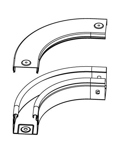 Крышка CPO 90 на угол горизонтальный 90° осн. 200 DKC 38004 в Комсомольске-на-Амуре Аксессуары для лотков Pintop.ru