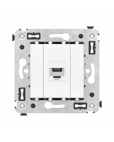 Телефонная розетка RJ-12 без шторки в стену одинарная, Avanti, Белое облако DKC (4400613) в Комсомольске-на-Амуре Розетки компьютерные и телефонные Pintop.ru