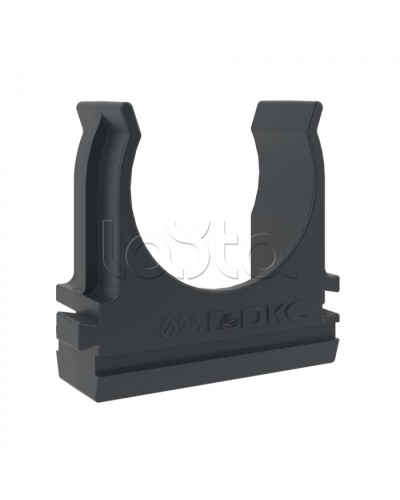 Держатель с защелкой D=25 (Черный) DKC (51025N) в Комсомольске-на-Амуре Держатели, клипсы, скобы Pintop.ru