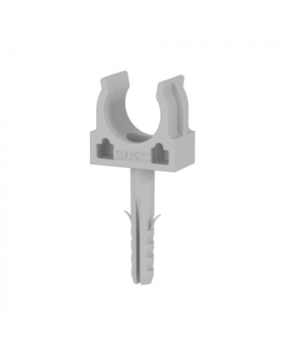 Держатель с защёлкой и дюбелем, в комплекте с винтом розница D16 (100 шт/уп) DKC (51316R) в Комсомольске-на-Амуре Держатели, клипсы, скобы Pintop.ru