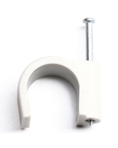 Скоба пластиковая с гвоздем, д.9 - 10мм DKC (51800) в Комсомольске-на-Амуре Крепежные изделия Pintop.ru