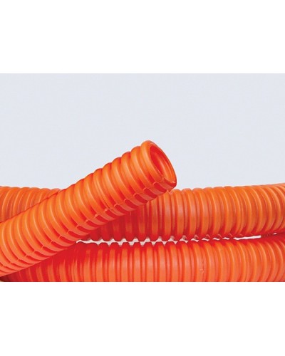 Труба ПНД гибкая гофр. д.40мм, лёгкая без протяжки, 20м, цвет оранжевый DKC 70940 в Комсомольске-на-Амуре Труба гофрированная Pintop.ru