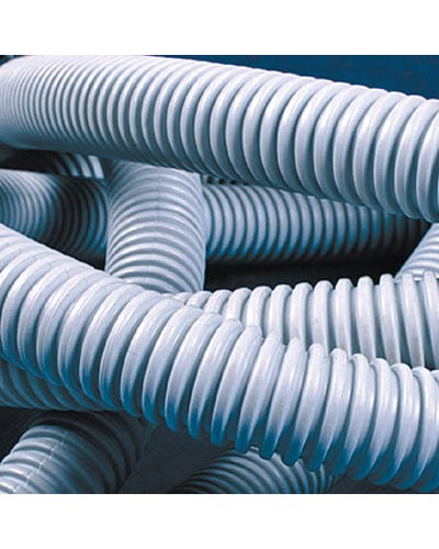 Труба ПВХ гибкая гофр. д.16мм, тяжёлая без протяжки, 100м, цвет серый DKC 90516 в Комсомольске-на-Амуре Гладкая труба Pintop.ru