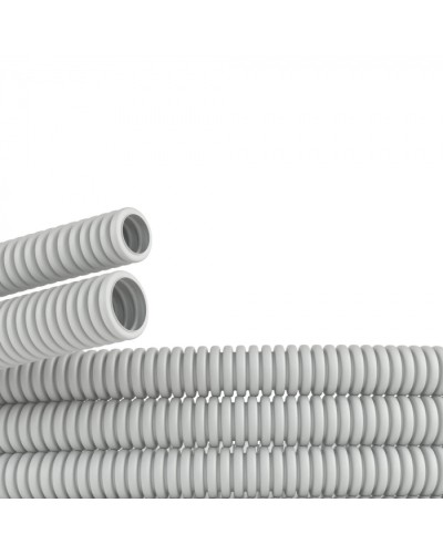 Труба ПВХ гибкая гофр. д.40мм, тяжёлая без протяжки, цвет серый DKC 90540 в Комсомольске-на-Амуре Труба гофрированная Pintop.ru