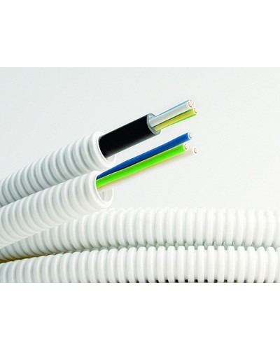 Электротруба ПВХ гибкая гофр. д.16мм, цвет серый, с кабелем ВВГнг(А)-LS 3х2,5мм² РЭК ГОСТ+, 50м DKC 9S91650 в Комсомольске-на-Амуре Труба гофрированная Pintop.ru