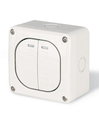 Выключатель однополюсный, двухклавишный, настенный DKC DIS1375022 в Комсомольске-на-Амуре Аксессуары для стоек и шкафов Pintop.ru