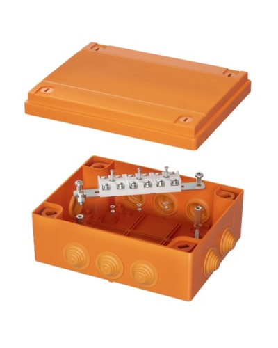 Коробка распределительная IP55, пластиковая с кабельными вводами и клеммниками 240х190х90мм DKC FSK41610 в Комсомольске-на-Амуре Распределительные коробки Pintop.ru