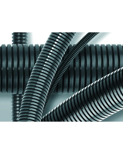 Труба гофрированная DN12мм, ПВ-0, д. вн. 12,2 мм, д. нар. 15,8 мм, полиамид с протяжкой DKC PA611216F0 в Комсомольске-на-Амуре Труба гофрированная Pintop.ru