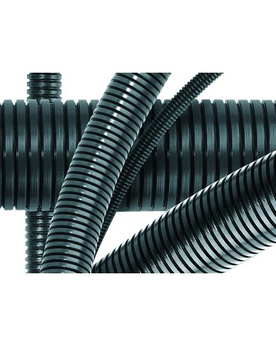 Труба гофрированная DN36мм, ПВ-0, D вн 36,3 мм, D нар 42,5 мм, полиамид 6, с протяжой DKC PA613643F0 в Комсомольске-на-Амуре Труба гофрированная Pintop.ru