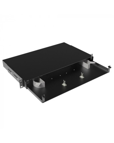 Оптическая полка выдвижная, без лицевой панели, неукомплектованная, 1U,черная DKC RNFPE1U24 в Комсомольске-на-Амуре Кроссы оптические Pintop.ru