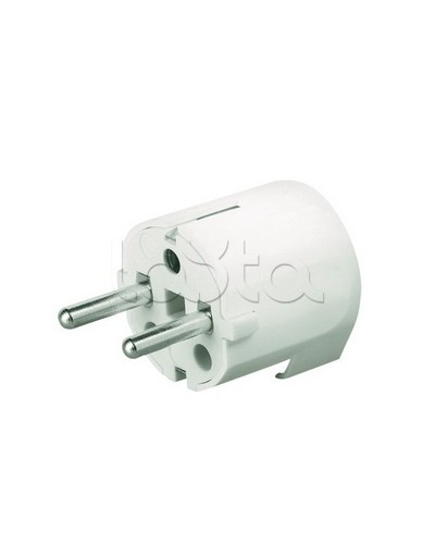 Вилка кабельная, бытовая с центральным вводом кабеля. Белая. IP20 16А 2P+E 230В DKC DIS1302063 в Комсомольске-на-Амуре Аксессуары для стоек и шкафов Pintop.ru