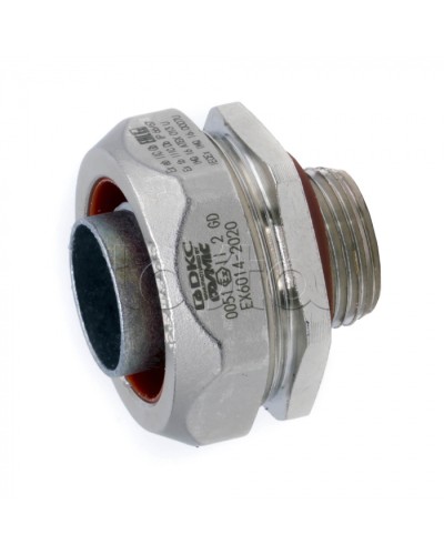 Взрывозащищенная Ex e муфта металлорукав-коробка. DN20 мм. M20х1,5.Никелированная латунь. IP66/6 (EX6014-2020) в Комсомольске-на-Амуре Повороты, муфты, тройники Pintop.ru