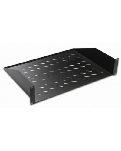 Полка консольная 19, 2U глубина 350мм, нагрузка до 25 кг, чер. Datarex DR-412211 в Комсомольске-на-Амуре Полки для шкафов и стоек Pintop.ru