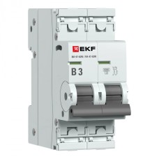Автоматический выключатель 2P 3А (B) 6кА ВА 47-63N EKF PROxima (M636203B)